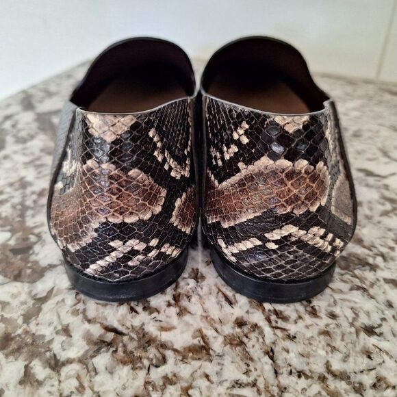 Pedro Garcia Brown Leather snike print Loafers  Size 38.5 - Picture 3 of 9